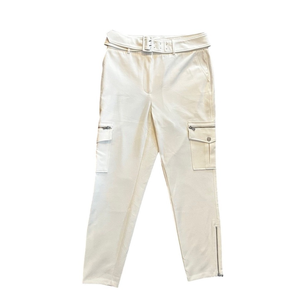 White House Black Market The Slim Ankle Cargo Pants‎ Ecru Size 6